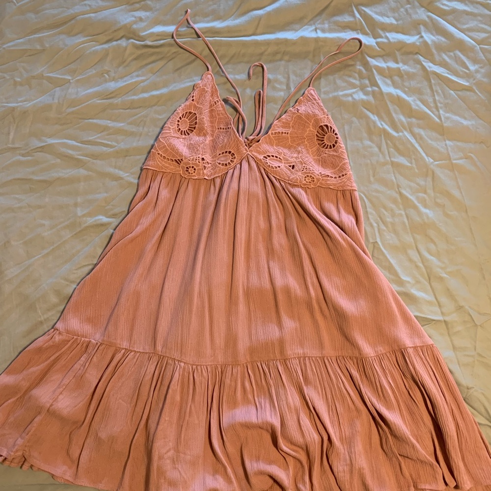 Blush pink mini dress